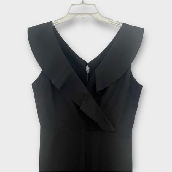 LUCCA Maui Cross Front Ruffle Jumpsuit Wide Leg Cropped in Black Women’s S - Picture 5 of 11